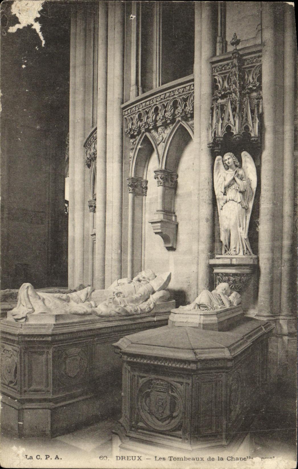 Tumbas de Dreux de la POSTAL de la VENDIMIA de la camara acorazada