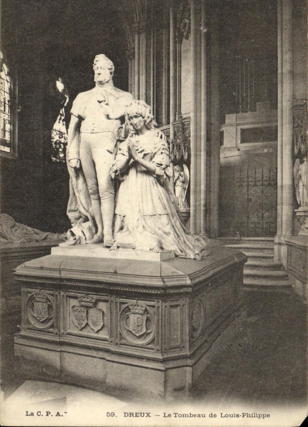 POSTAL Dreux de la VENDIMIA la tumba de Louis Felipe