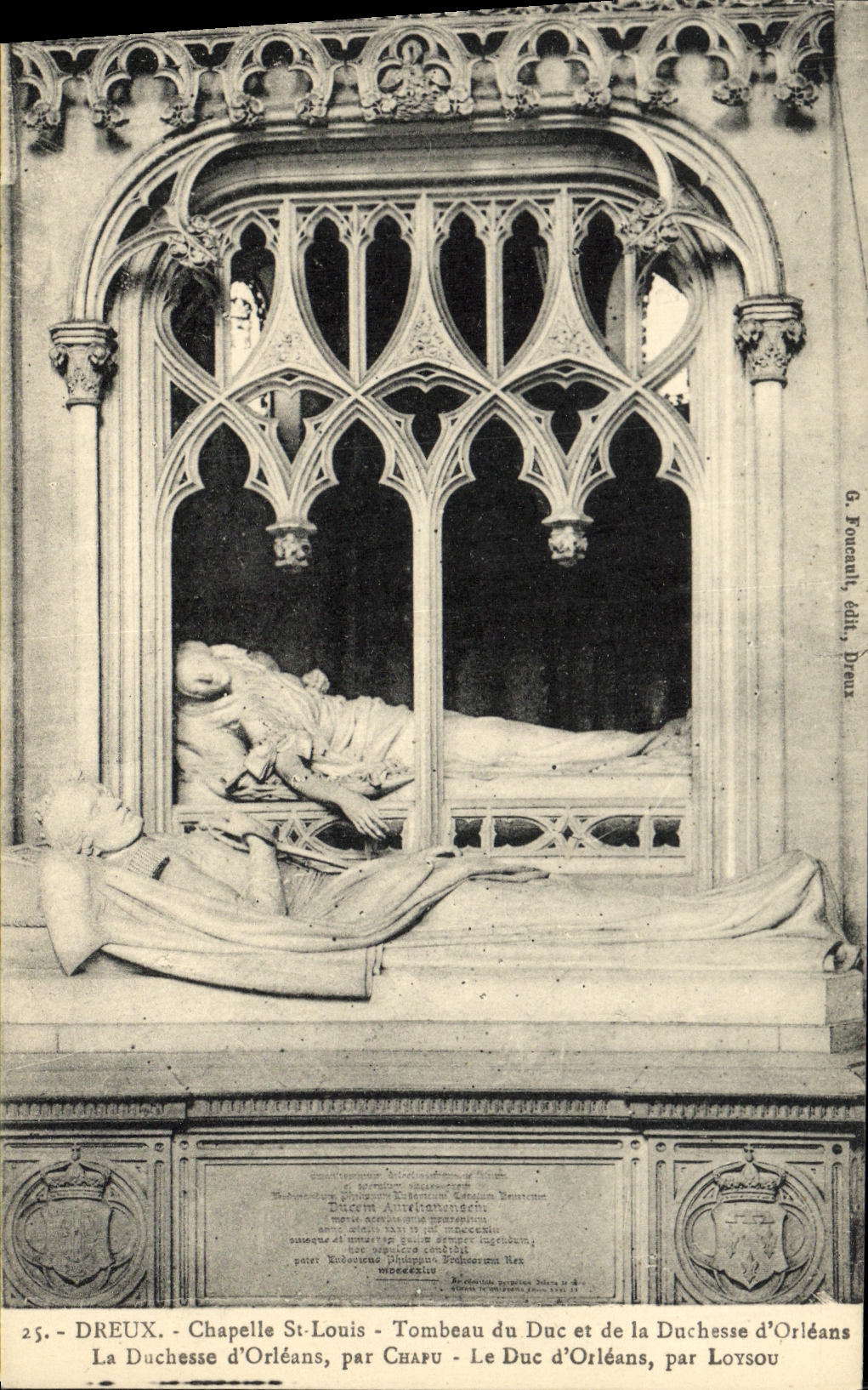 Tumba de Dreux La Chapelle St  Louis de la POSTAL de la VENDIMIA del duque de Penthiere