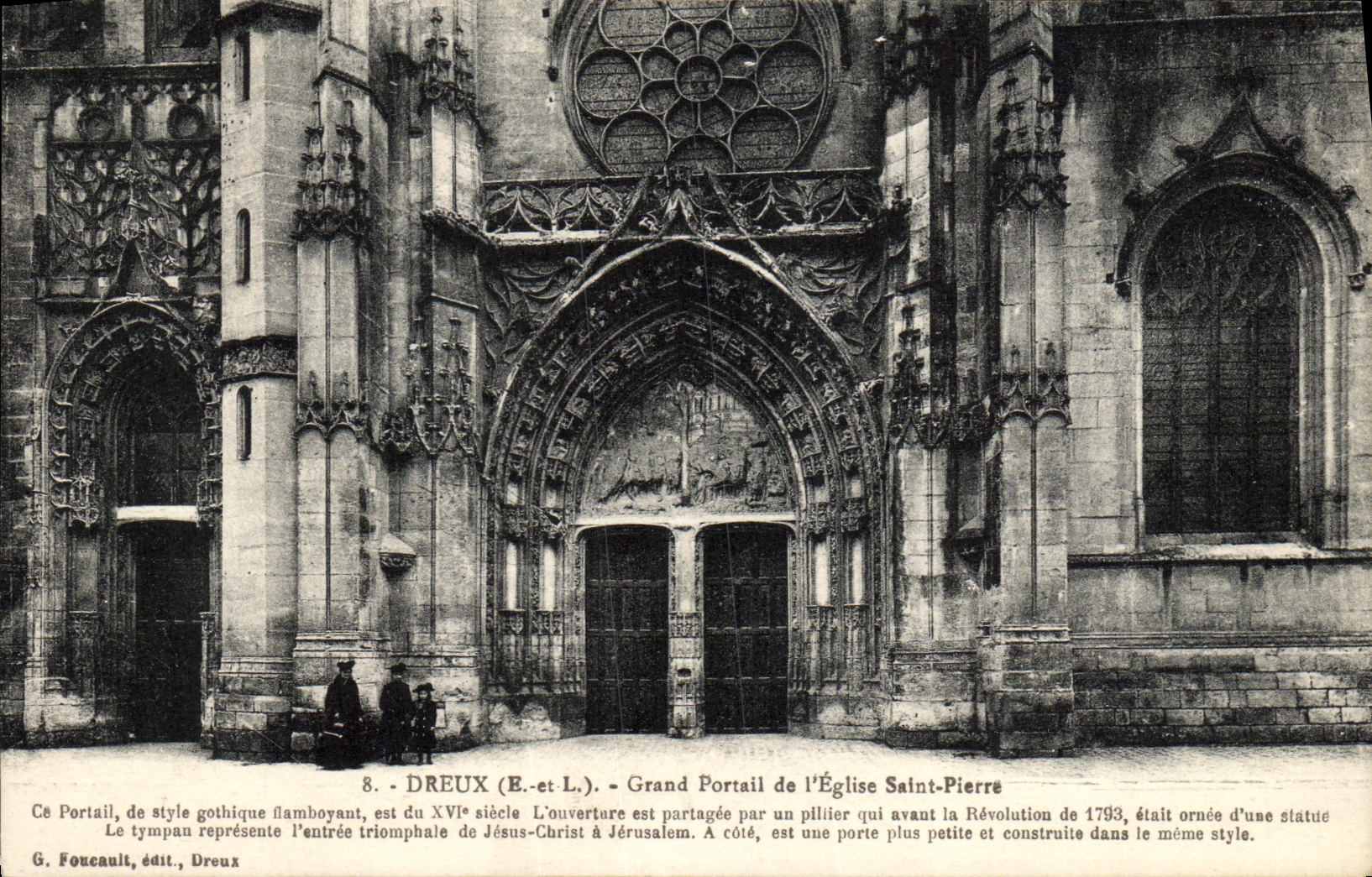 Castillo de la POSTAL de la VENDIMIA de la puerta grande de Dreux de L Saint Pierre de la iglesia