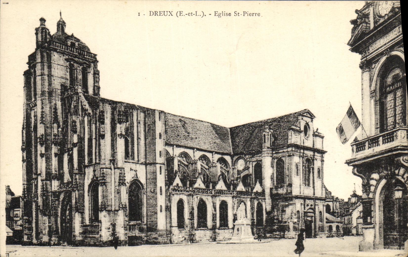 Castillo de la POSTAL de la VENDIMIA de St Pedro de la iglesia de Dreux