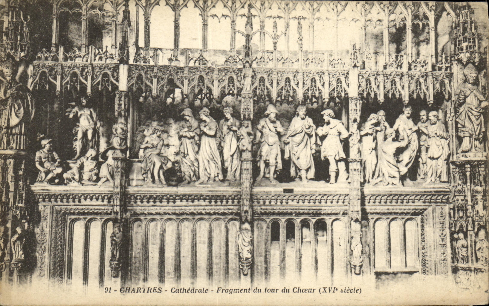 CPA Chartres de Cathedrale Fragment du Tour du Choeur