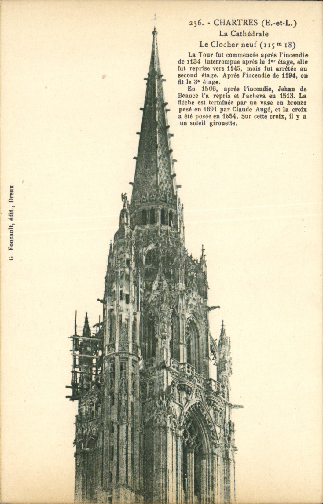 CPA Chartres La Cathedrale Le Clocher neuf