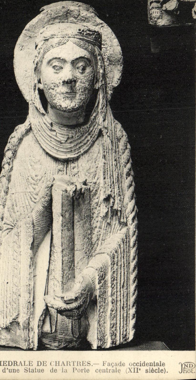 CPA Chartres Cathedrale Facade Occidentale d Une Statue de la Porte centrale