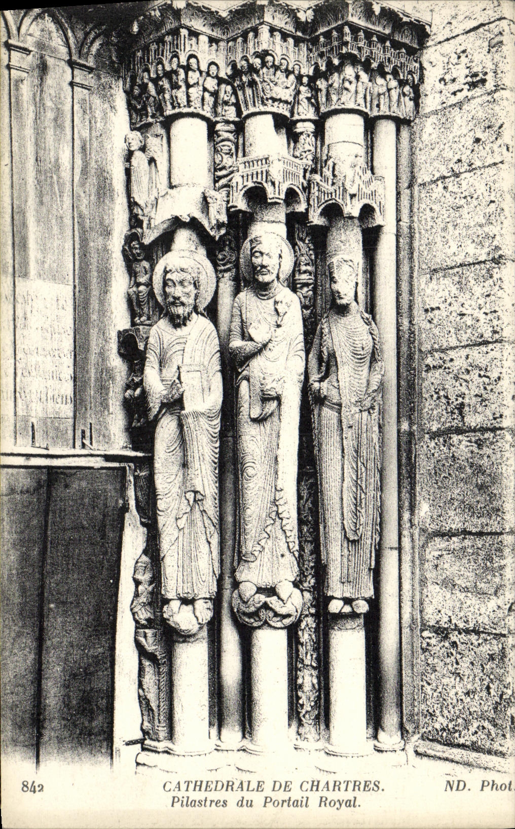 CPA Chartres Cathedrale Pitastres du Portail Royal