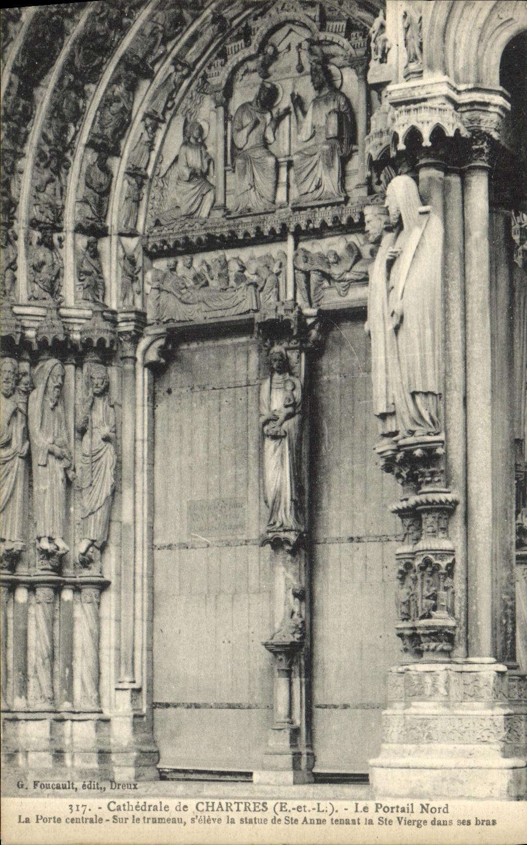 CPA Chartres Cathedrale Portail Nord