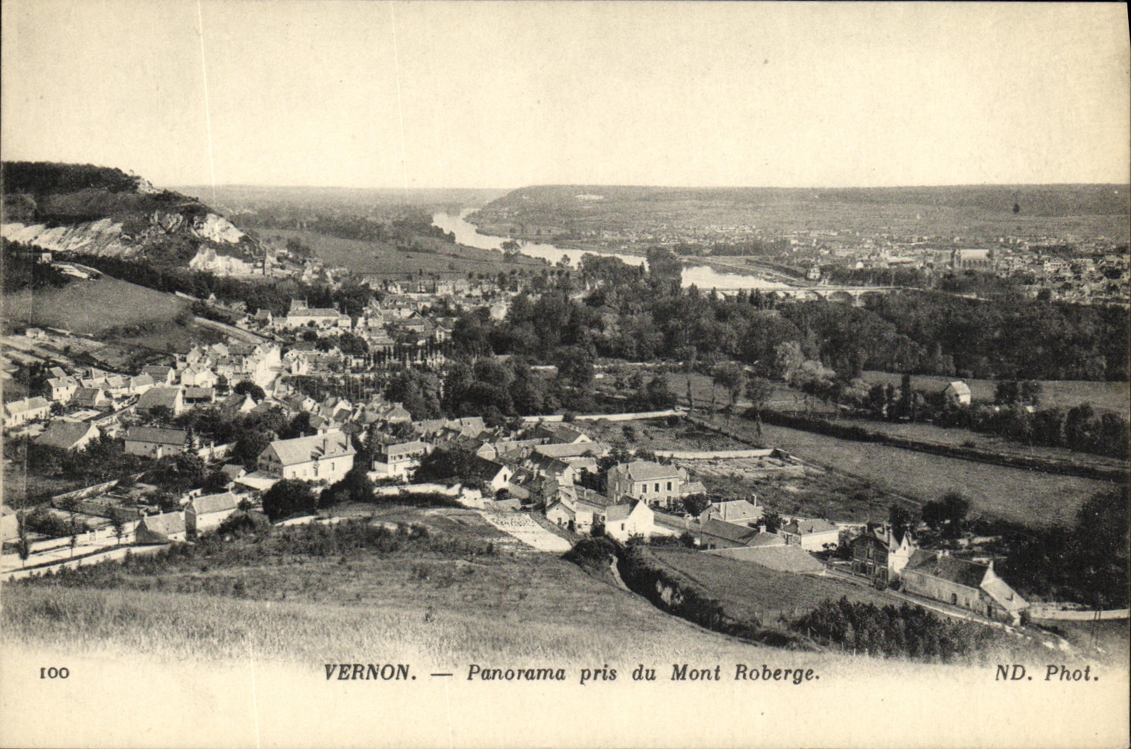 VINTAGE POSTCARD Vernon Panorama taken of the Roberge Mount