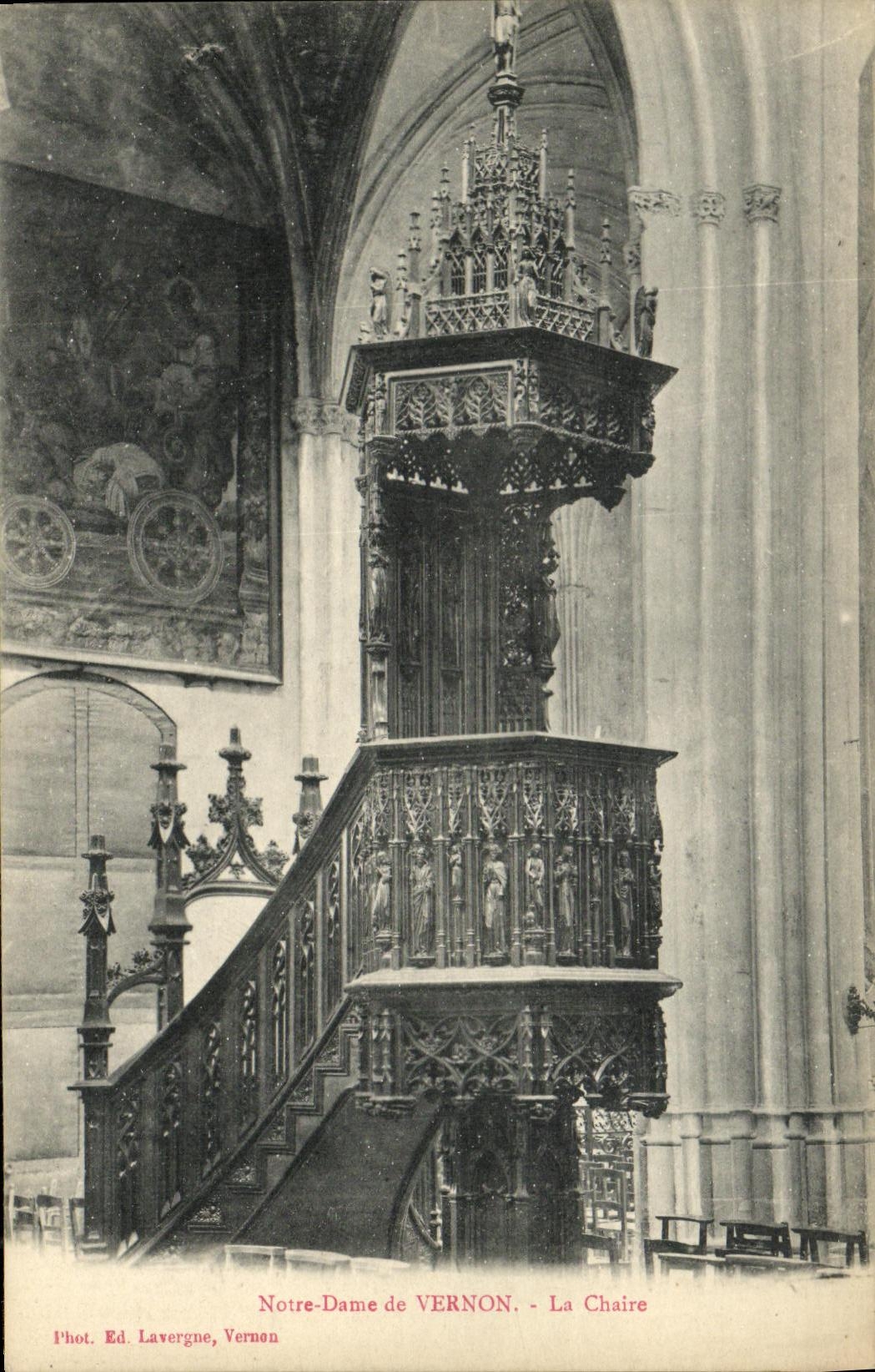 VINTAGE POSTCARD Vernon Notre Dame of the Pulpit