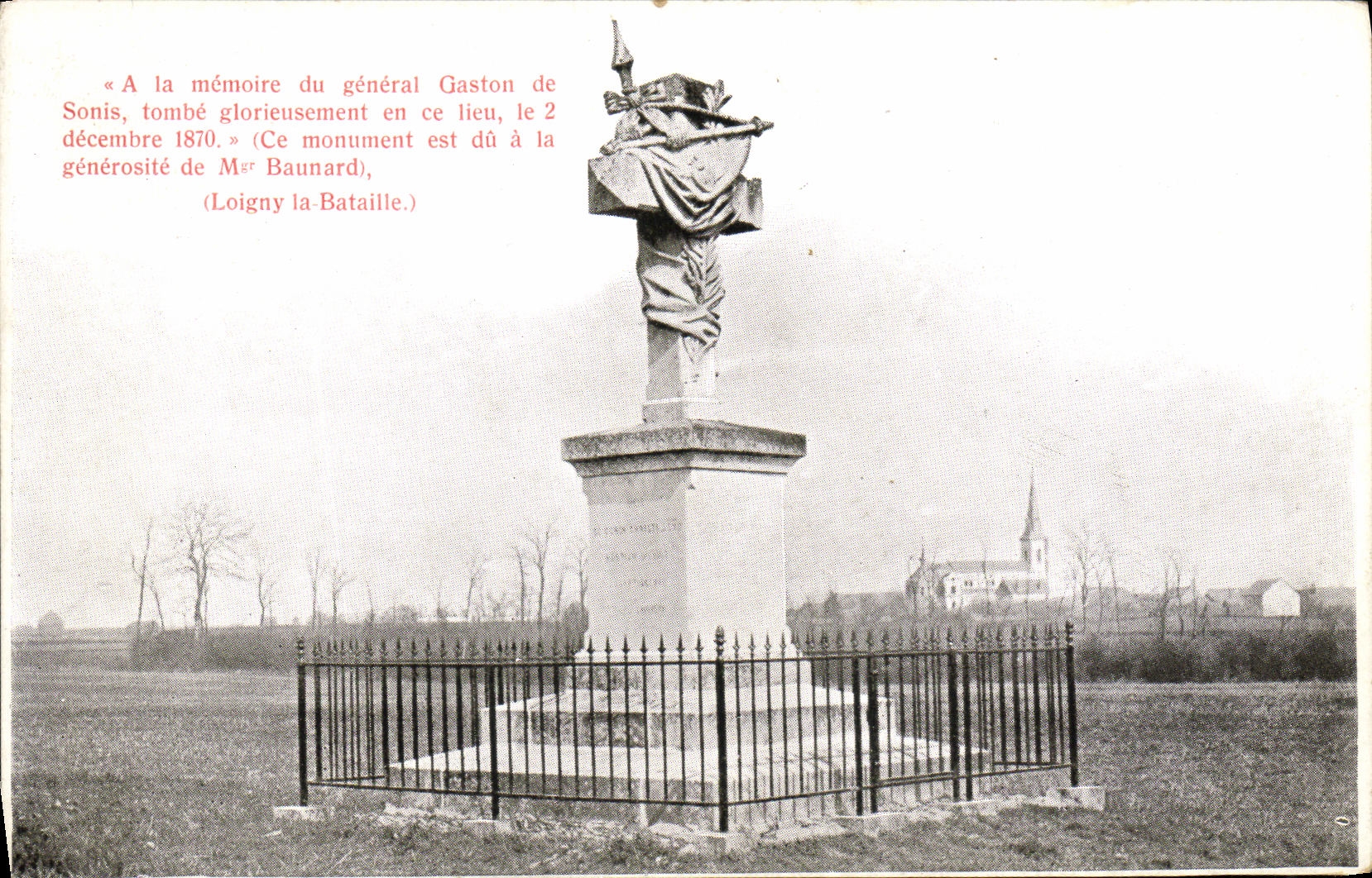 CPA Loigny la Bataille Croix du General de Sonis