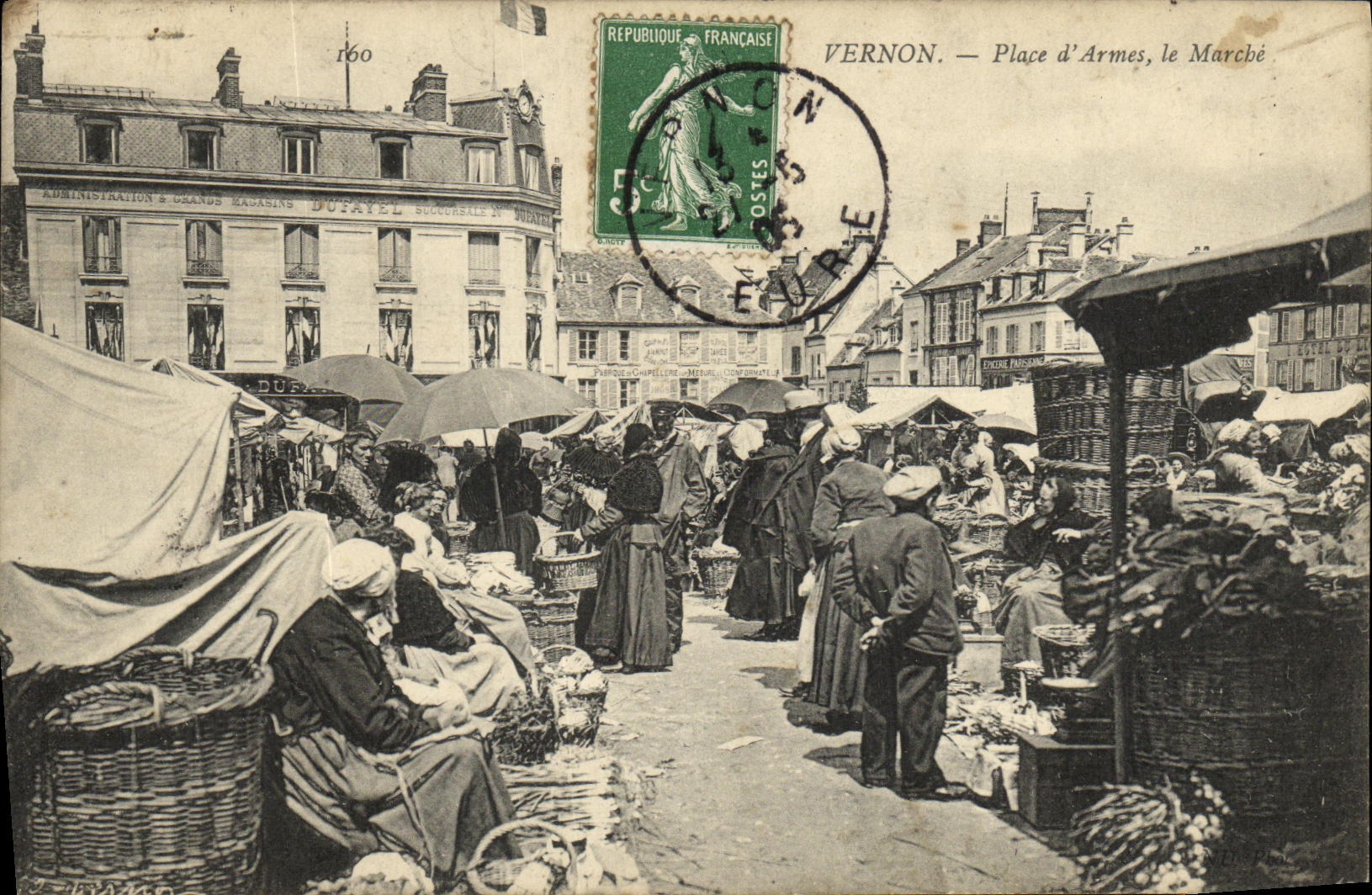 La POSTAL Vernon de la VENDIMIA pone el mercado de la TAPA de D Armes