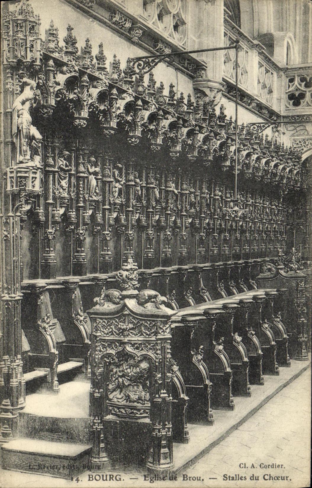 CPA Bourg Eglise de Brou Stalles du choeur
