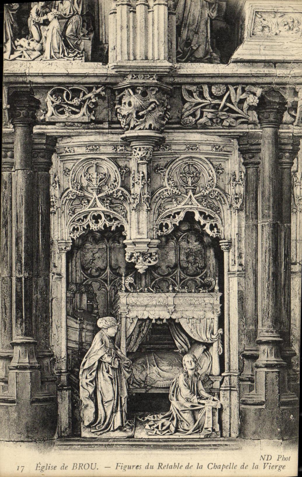 CPA Eglise de Brou Figures du Retable de la Chapelle de la Vierge