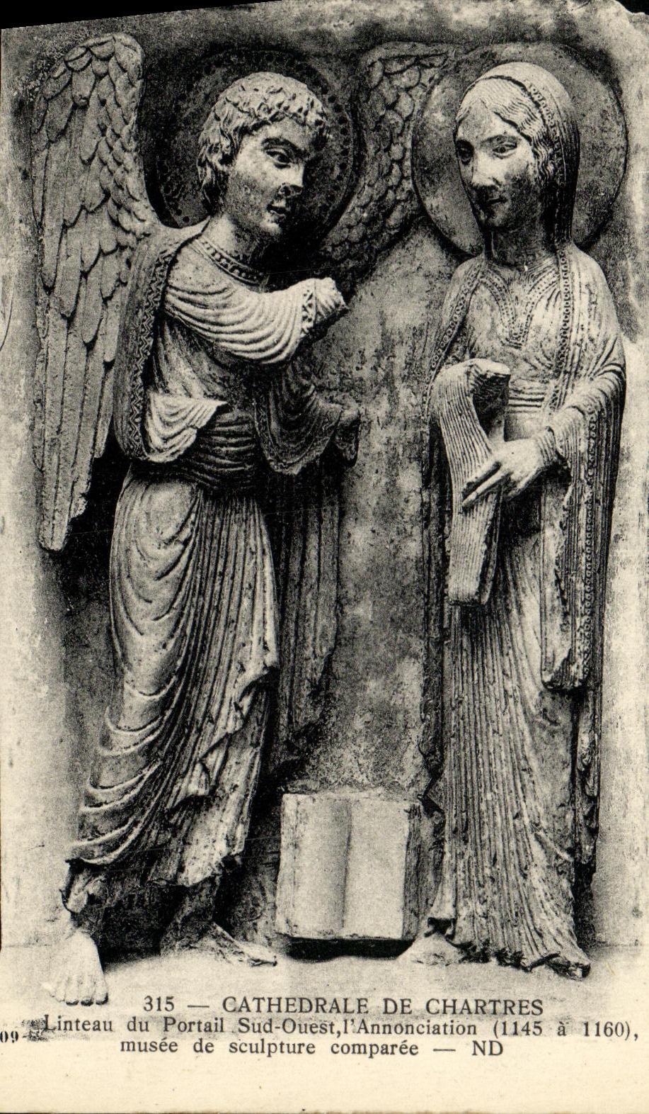 CPA Cathedrale de Chartres Linteau du portail Sud Ouest L Annonciation