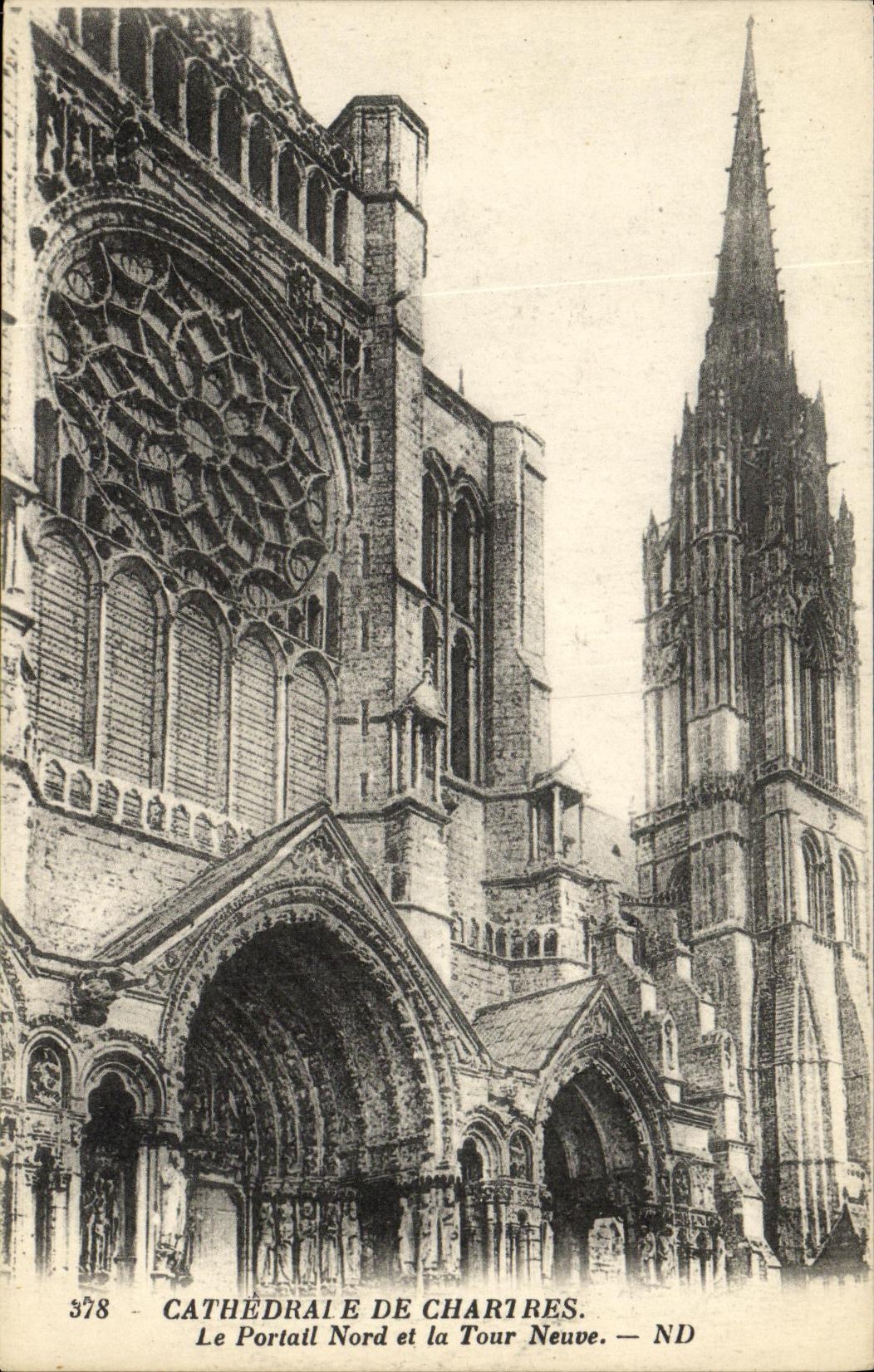 CPA Cathedrale de Chartres Le Portail Nord et la Tour 