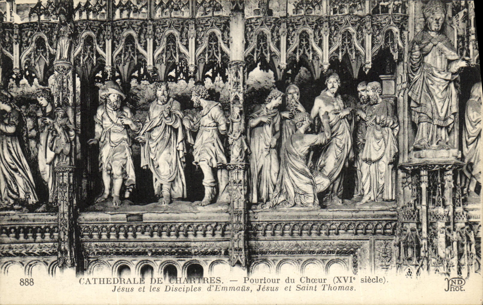 CPA Cathedrale de Chartres Pourtour du Choeur Jesus et les disciples d Emmaus Jesus et Saint Thomas