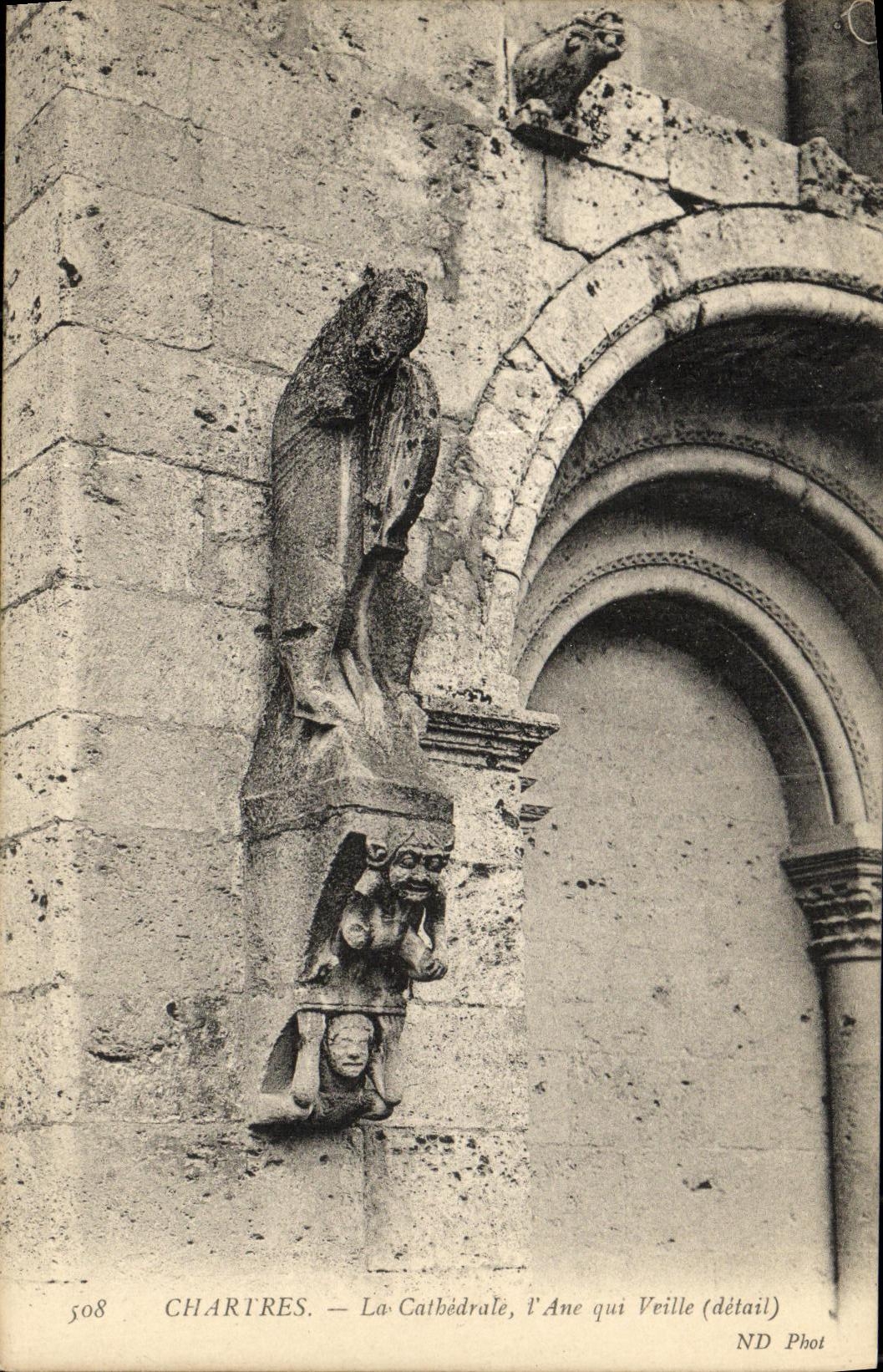 CPA Cathedrale de Chartres L Ane Qui Veille
