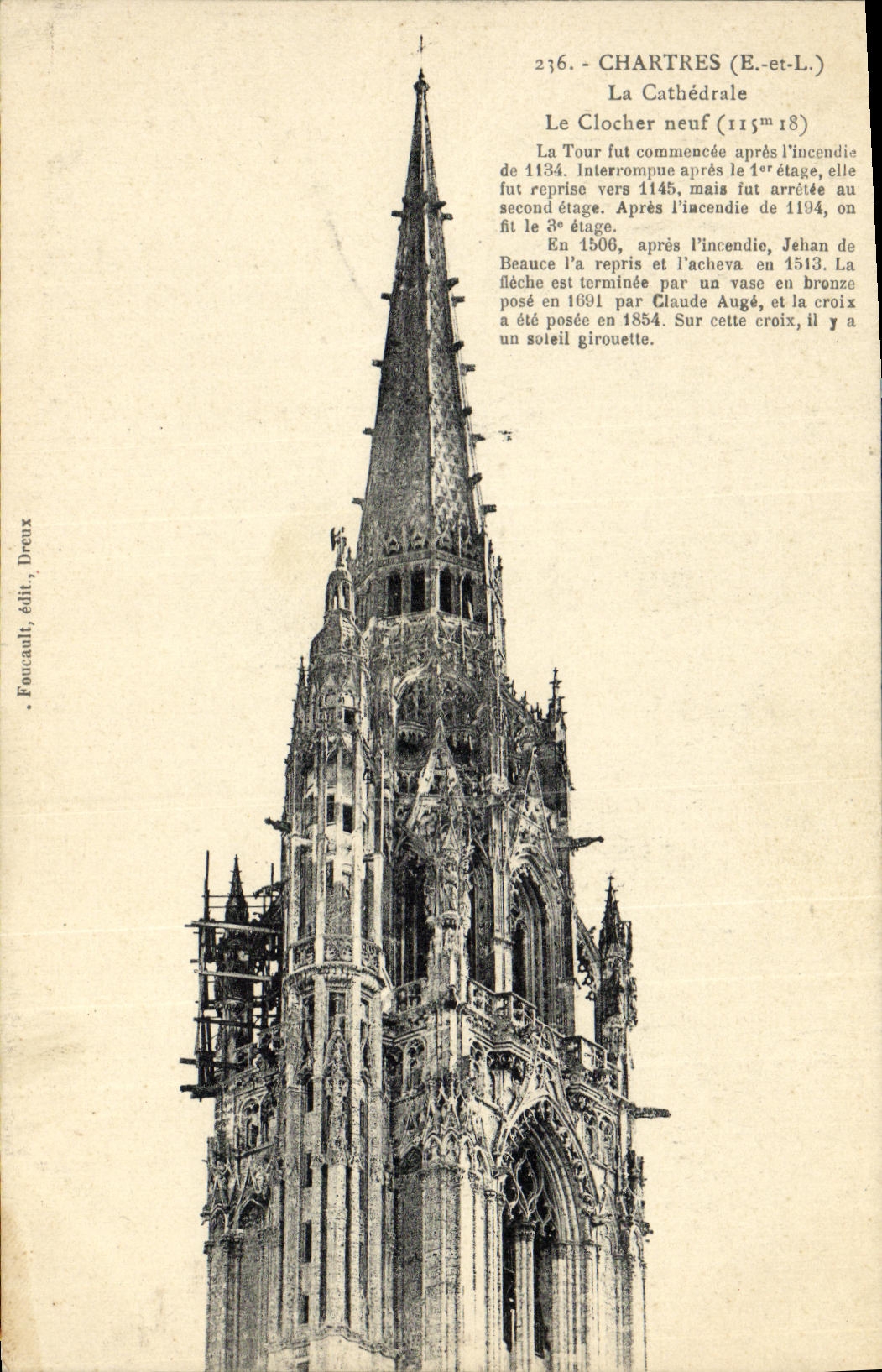 CPA Cathedrale de Chartres Le clocher neuf