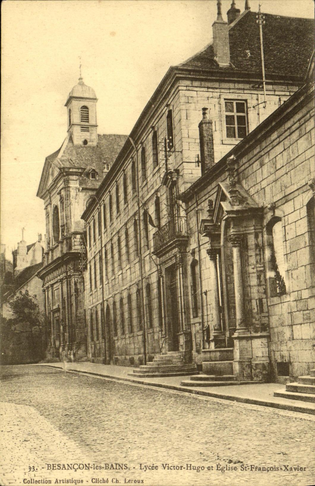 CPA Besancon Les Bains Lycee Victor Hugo et Eglise Saint Francois Xavier