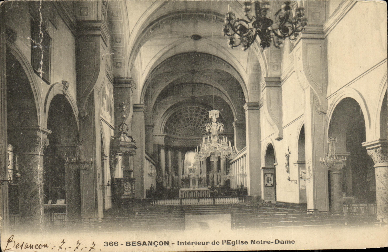 CPA Besancon Interieur de L Eglise Notre Dame