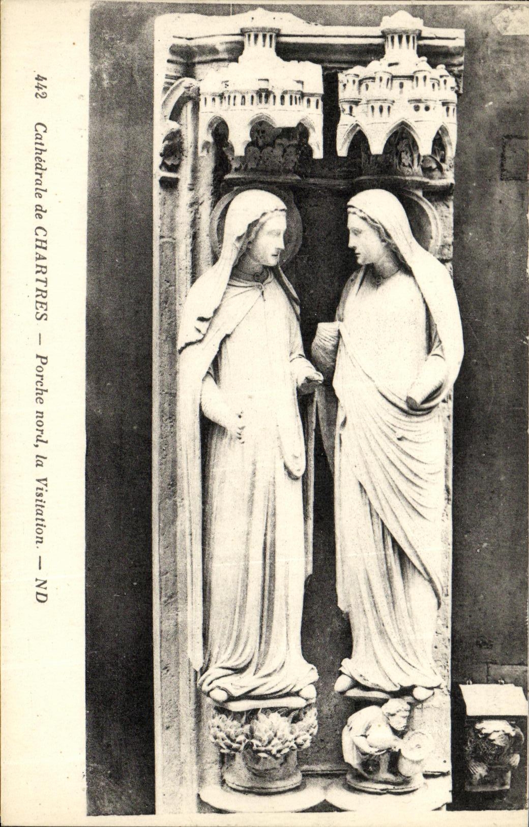 CPA Chartres La Cathedrale Porche Nord La Visitation