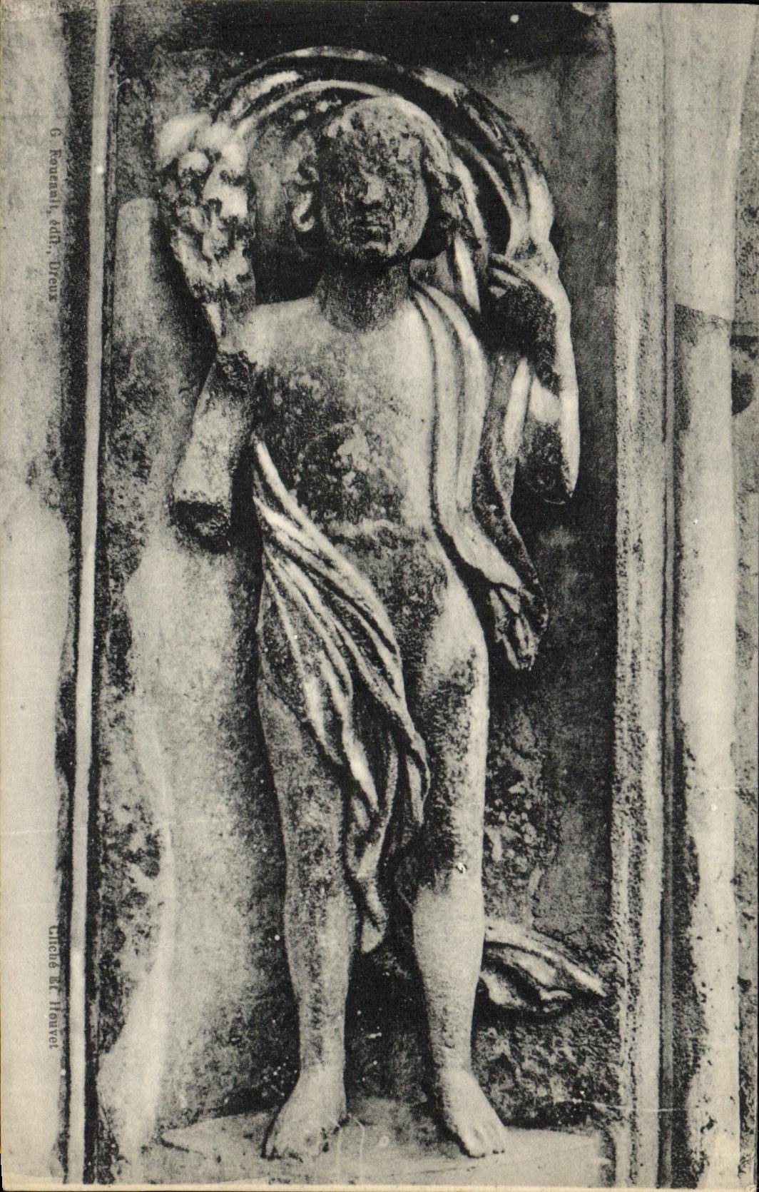 CPA Chartres La Cathedrale Detail du Portail Nord L ete