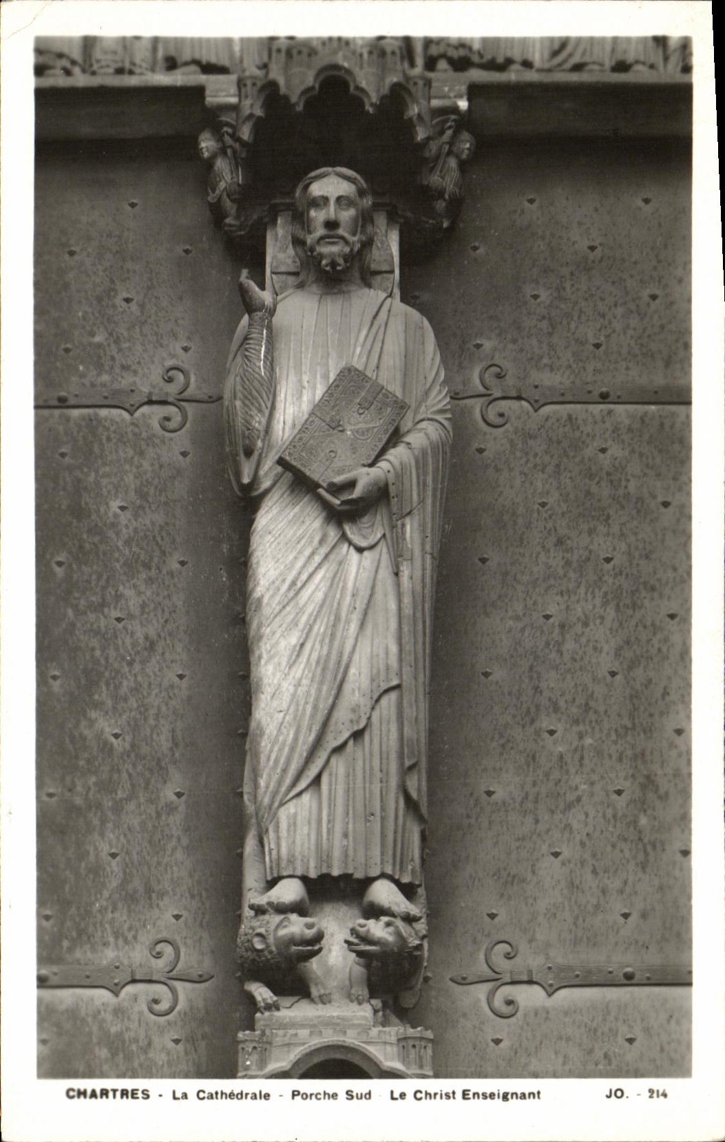 CPA Chartres La Cathedrale Porche Sud Le Christ enseignant