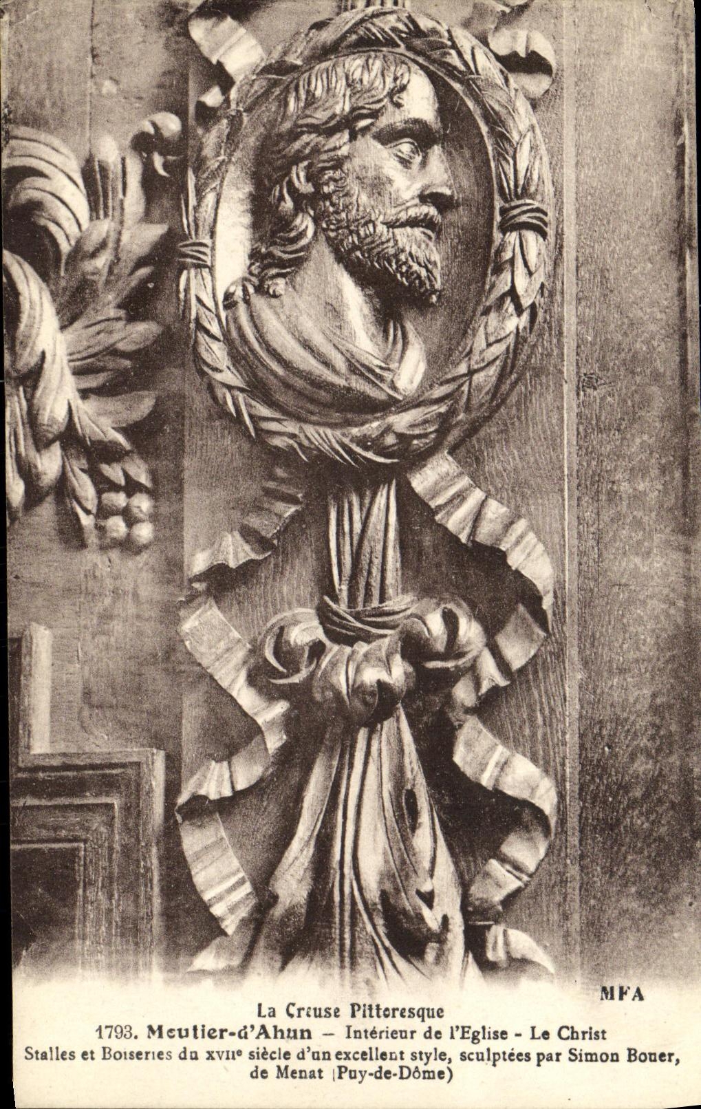 CPA Moutier d Ahun Interieur de L Eglise Le Christ Stalles et boiseries