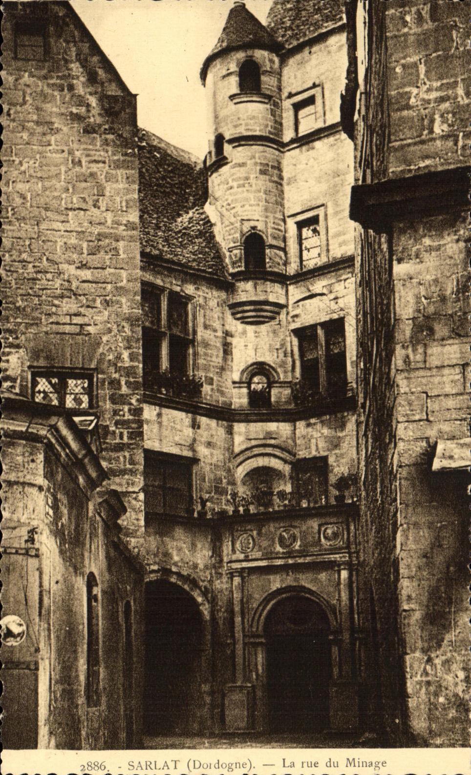 VINTAGE POSTCARD Sarlat the Street of the Mining