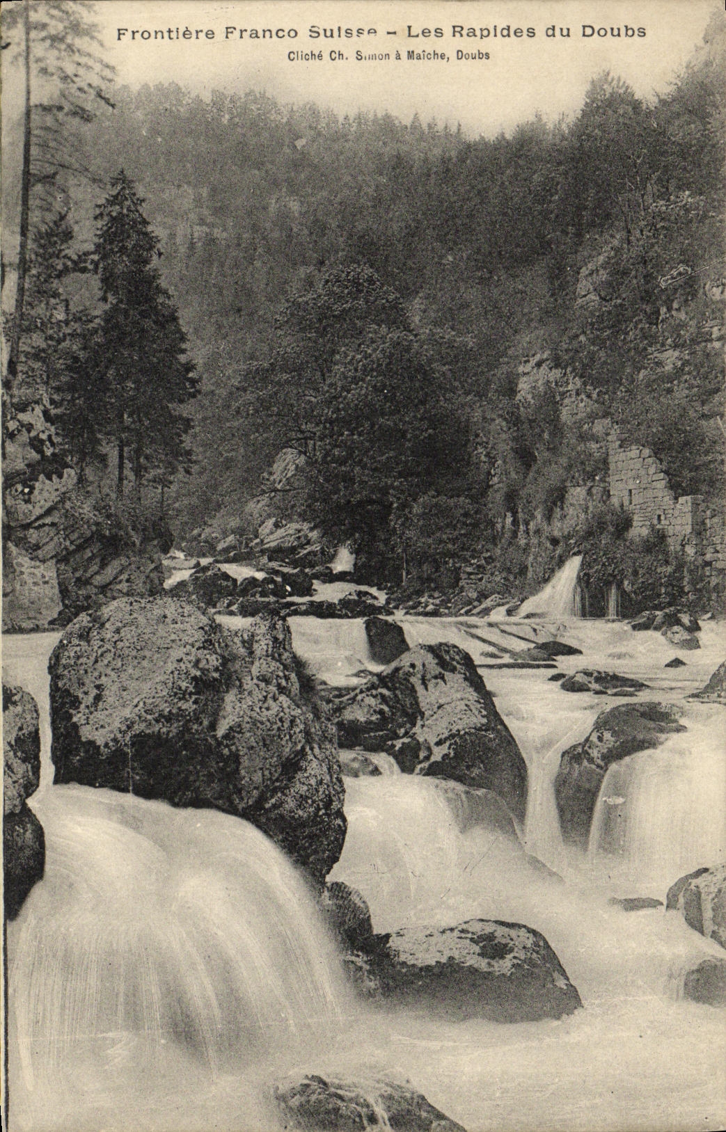 CPA Frontlere Franco Suisse Les Rapides Du Doubs