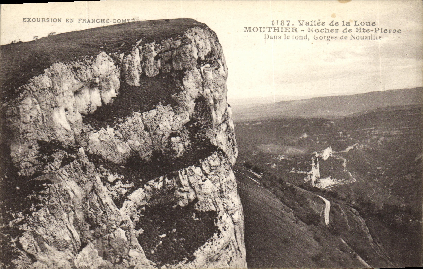 VINTAGE POSTCARD Vallee of Rents Mouthier Rocher of Hte Pierre Gorges of Nouaille