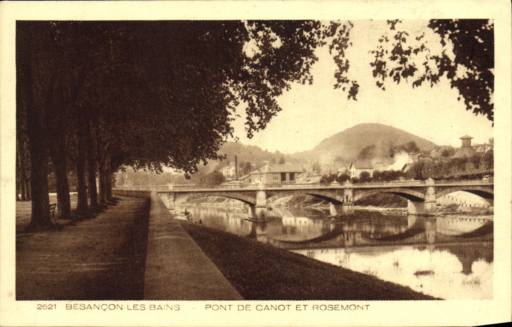 CPA Besancon les Bains Pont de Canot et Rosemont