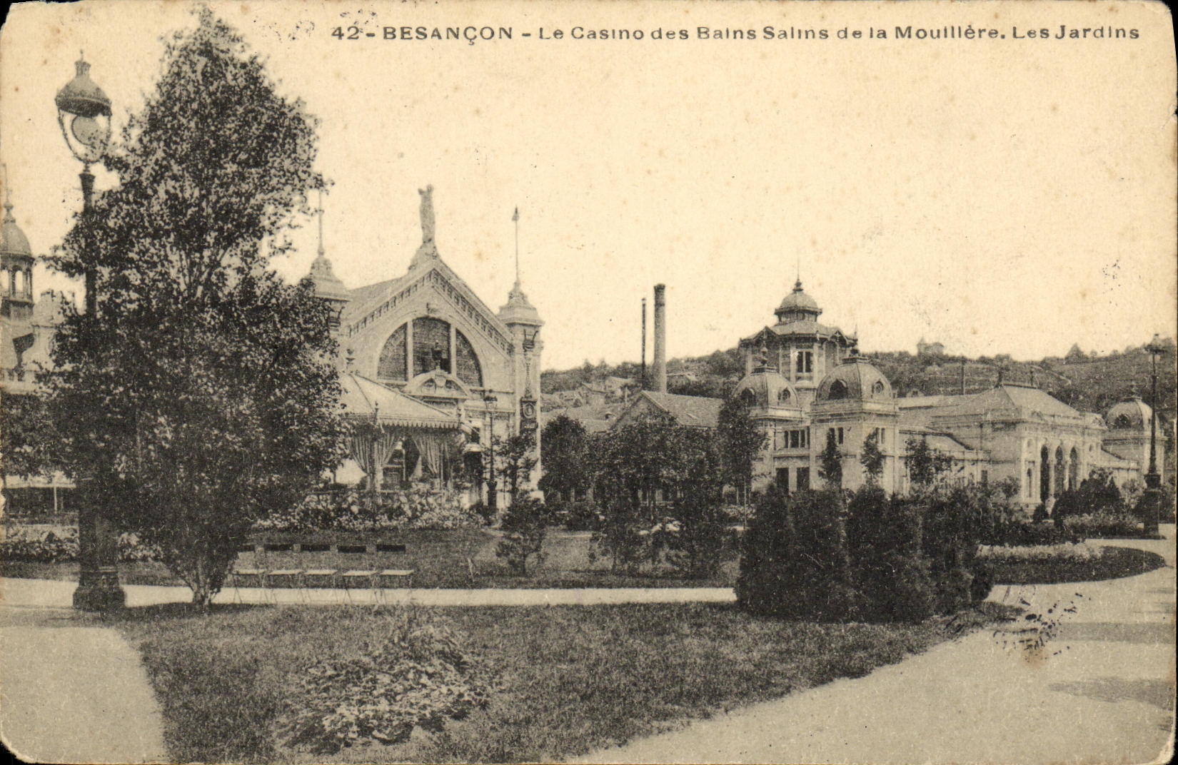 CPA Besancon Le Casino des Bains Sainms de la Mouilliere Les Jardins