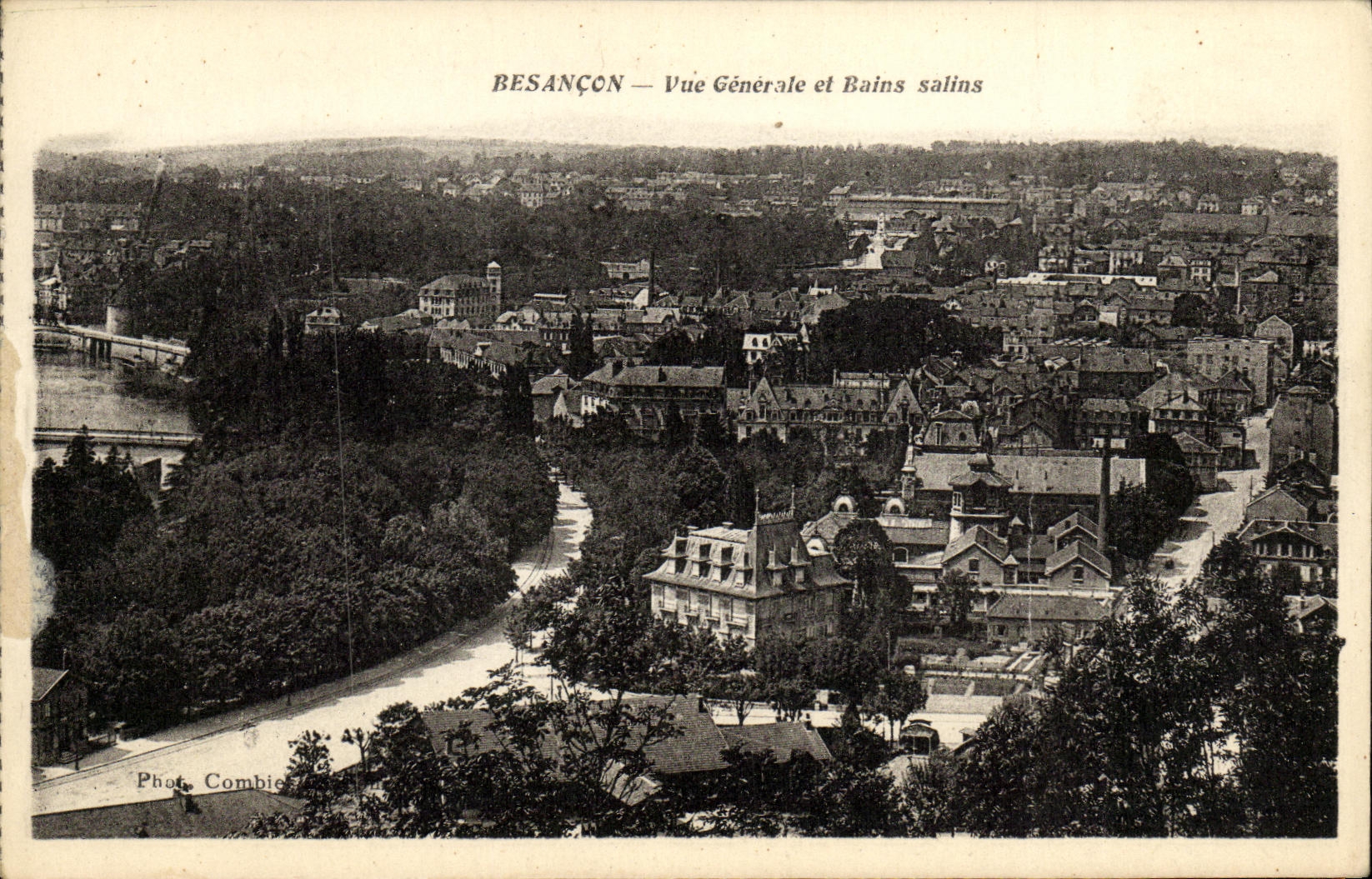 CPA Besancon Vue Generale et Bains Salins