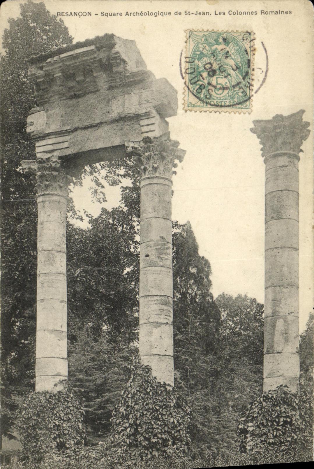 CPA Besancon Square Archeologique de St Jean Les Colonnes Romaines