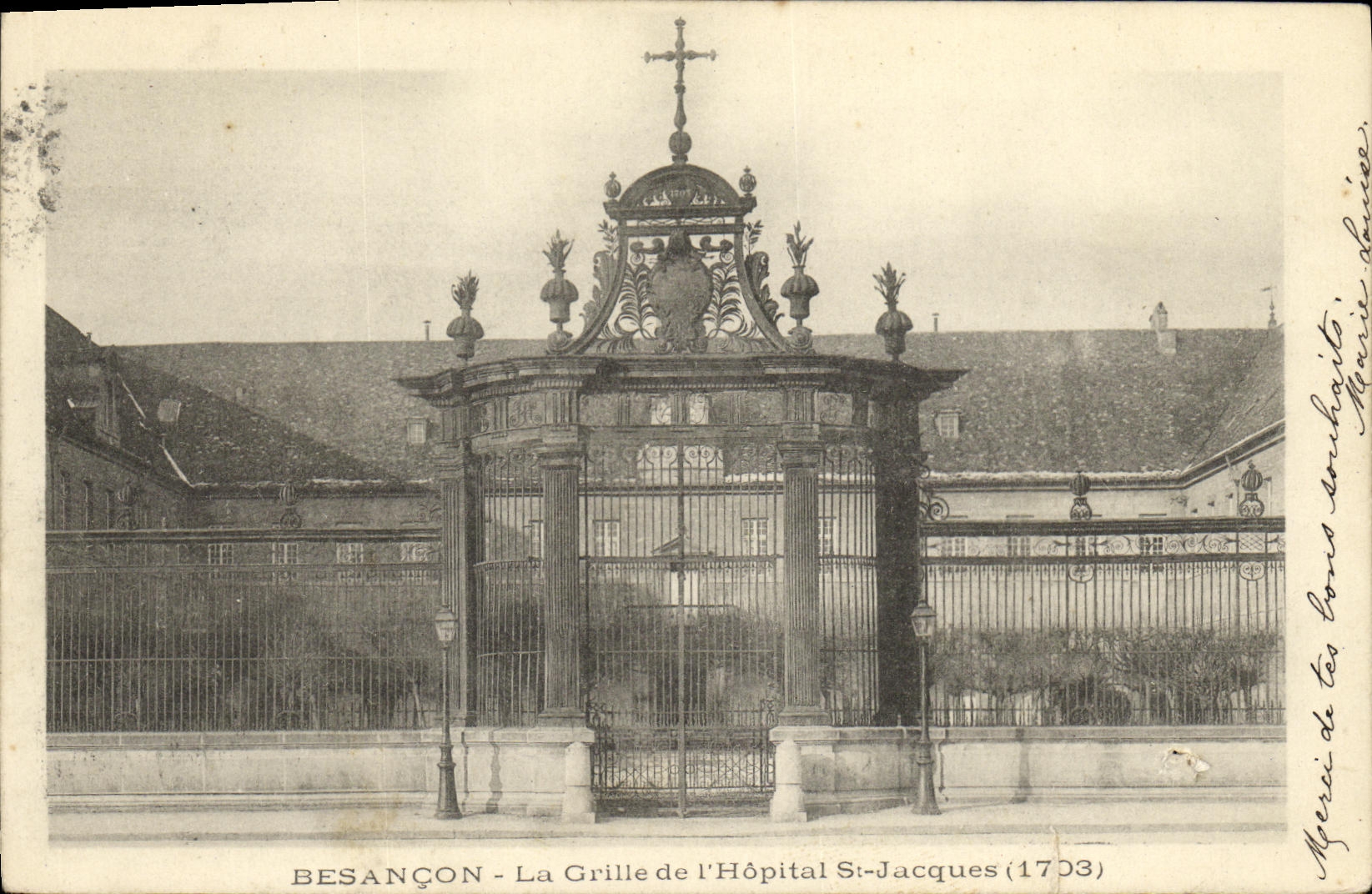 CPA Besancon La Grille de l hoptial St Jacques