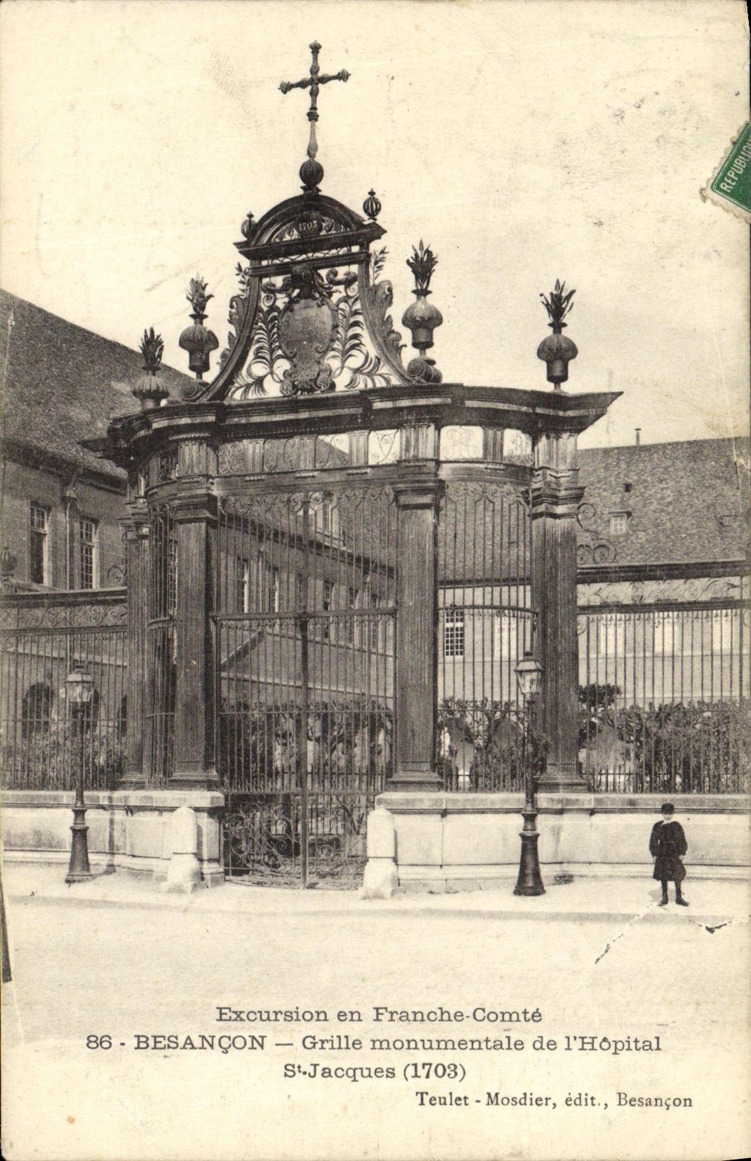 VINTAGE POSTCARD Besancon Roasts monumental L Hopital St Jacques