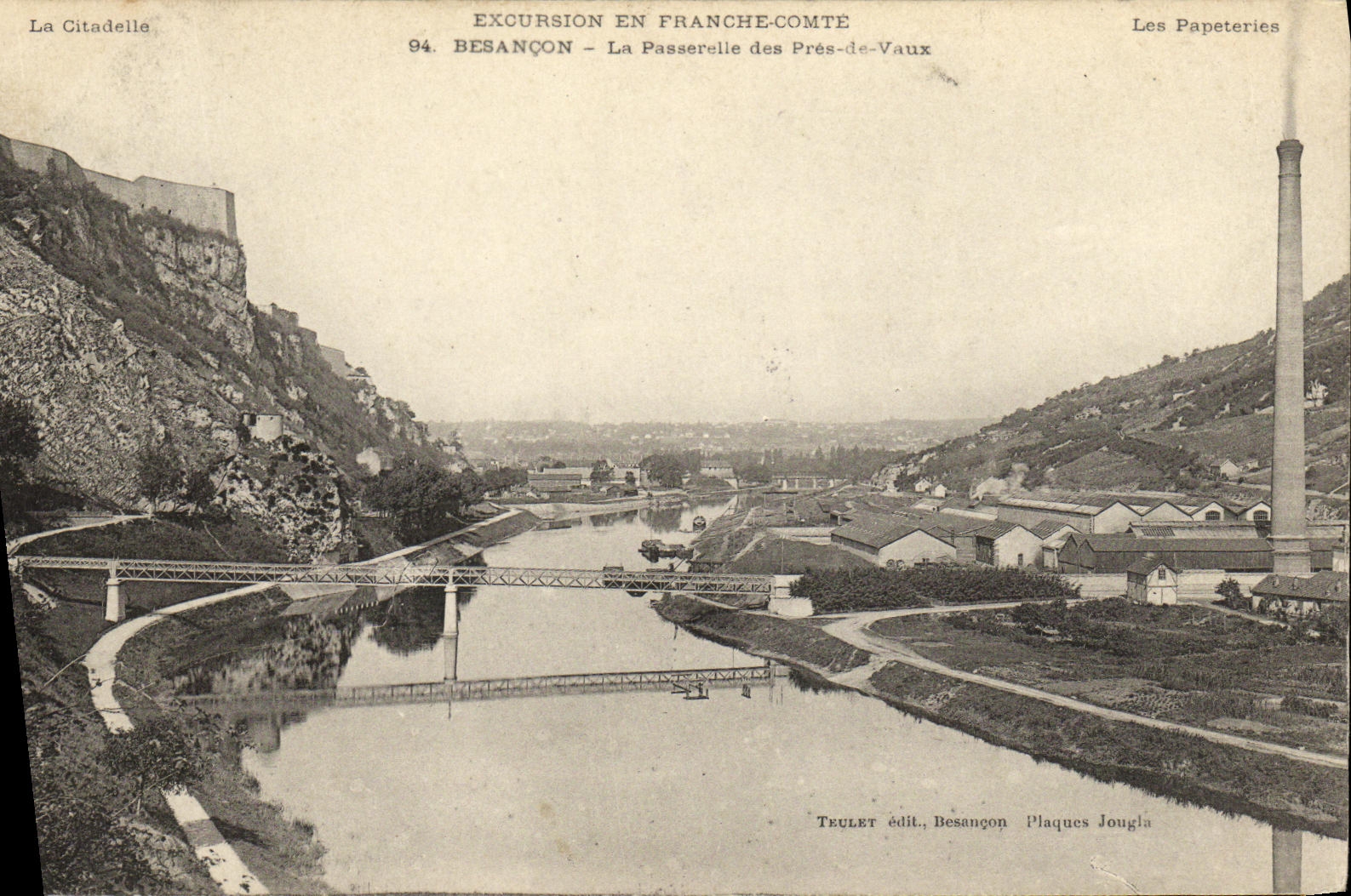 VINTAGE POSTCARD Besancon the footbridge of almost Be worth