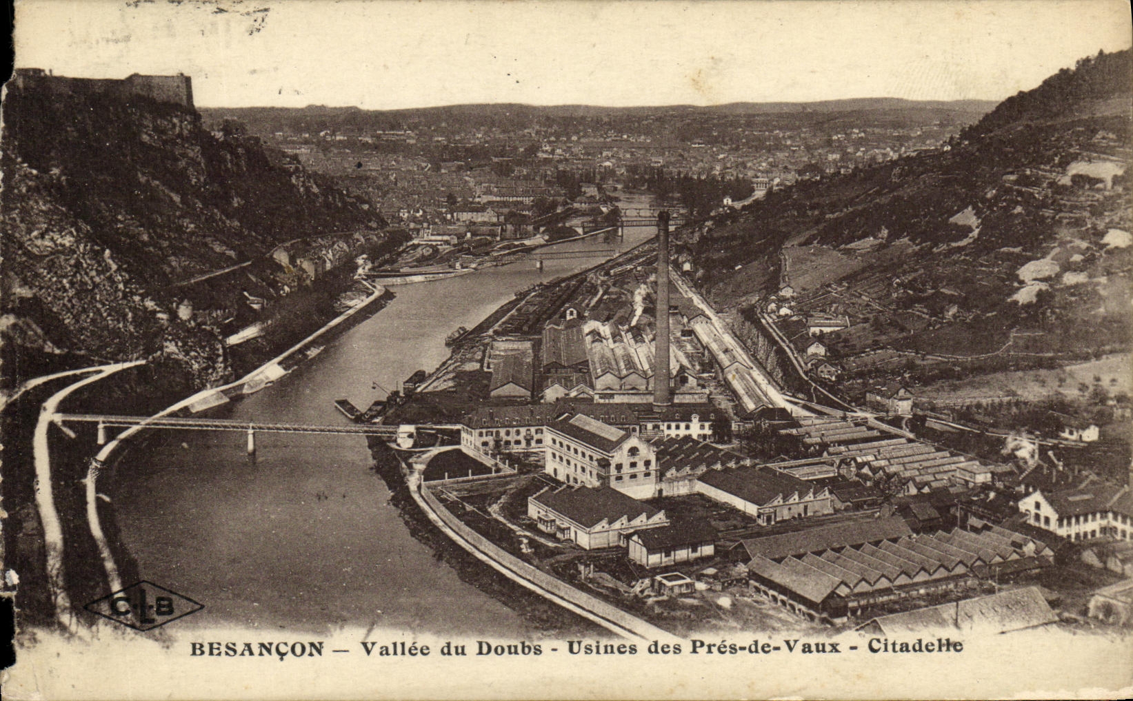 CPA Besancon Vallee du doubs Usines des Pres de Vaux Citadelle