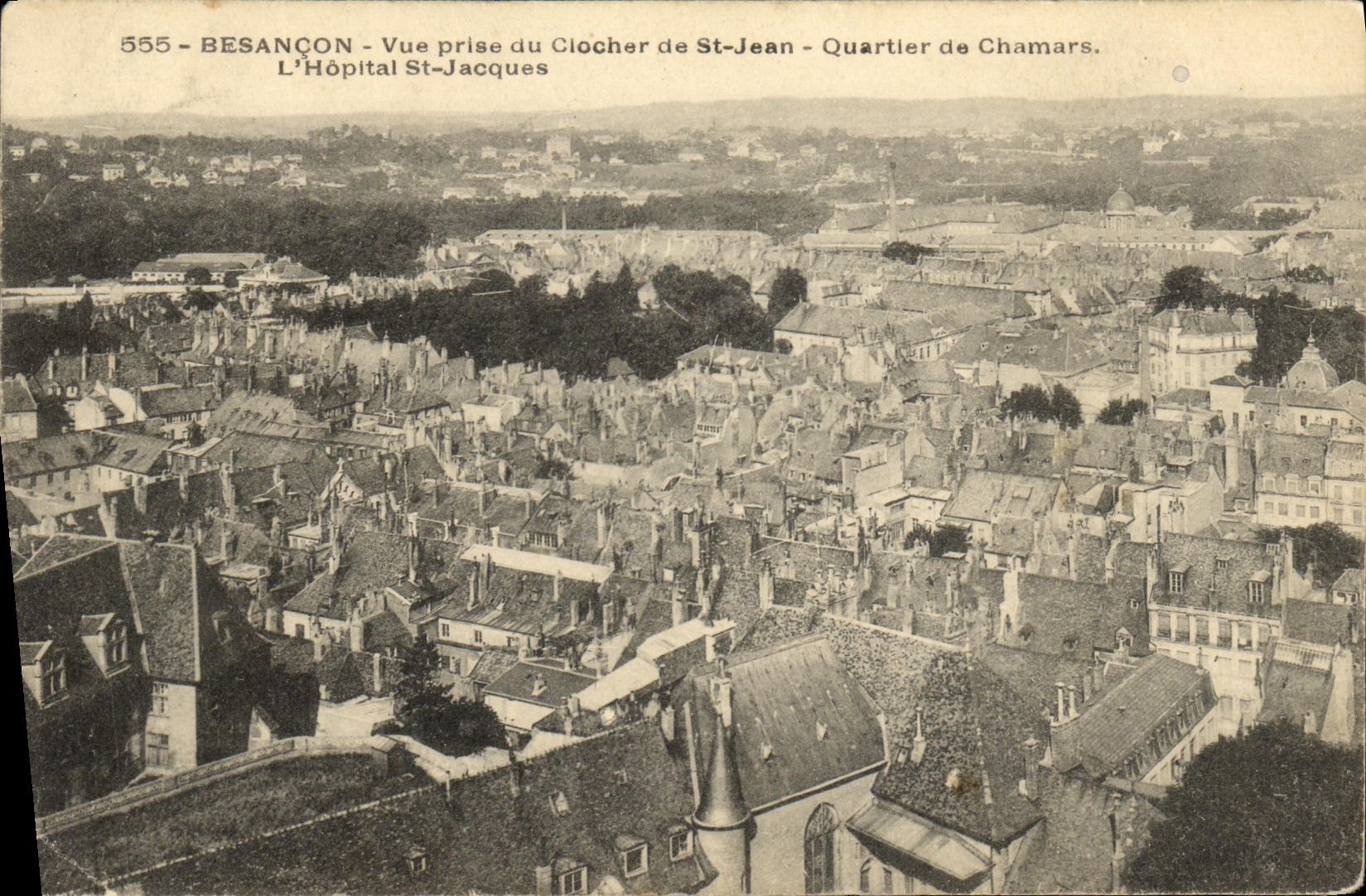 CPA Besancon Vue prise du Clocher de St Jean Quartier de Charmars L Hopital St Jacques