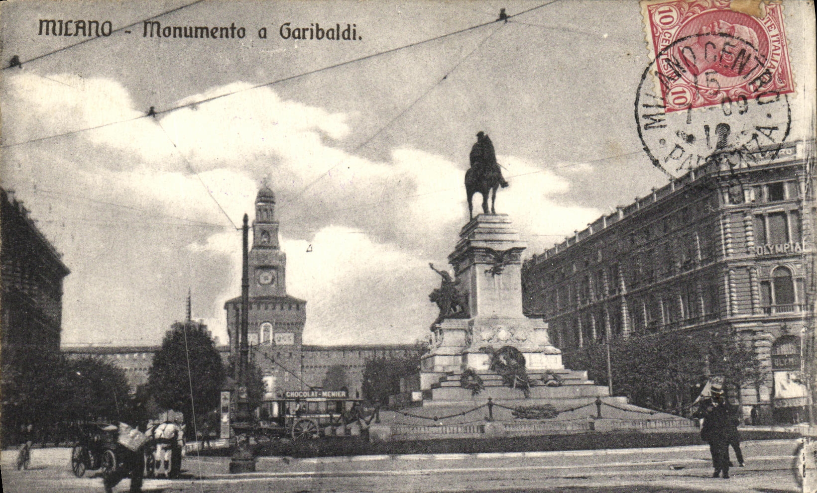 CPA Milano Monumento a Garibaldi