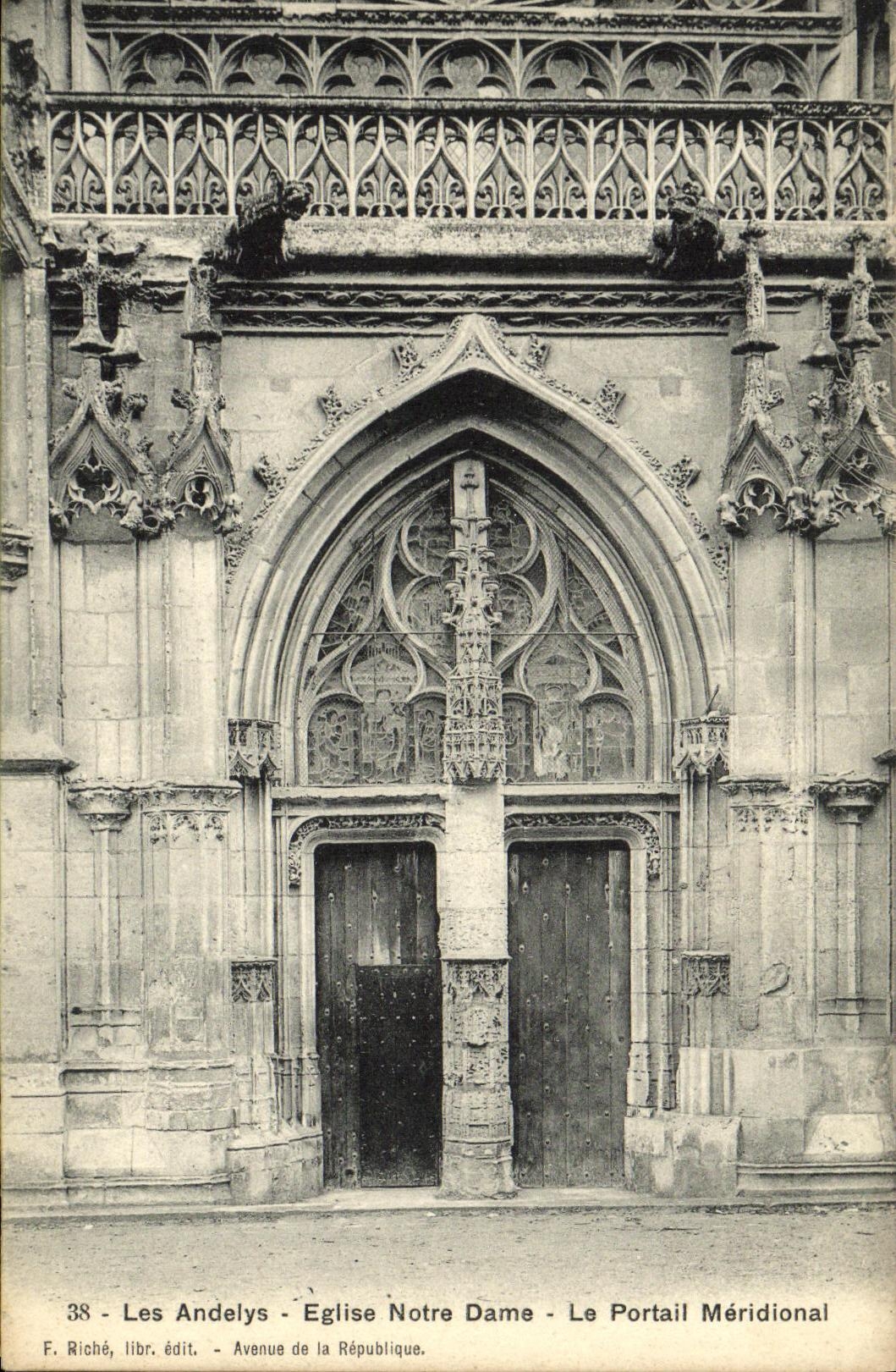 VINTAGE POSTCARD Andelys Notre Dame Church the Southernmost Gate