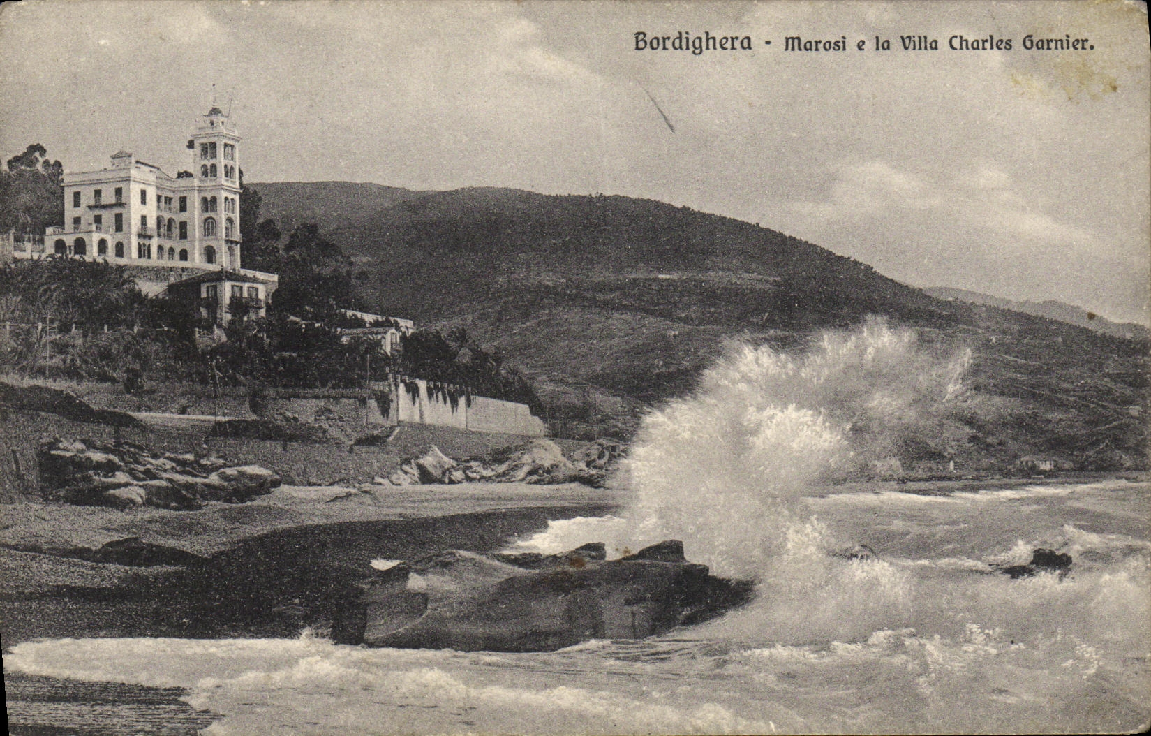 POSTAL Bordighera Marosi E de la VENDIMIA el chalet Charles Garnier