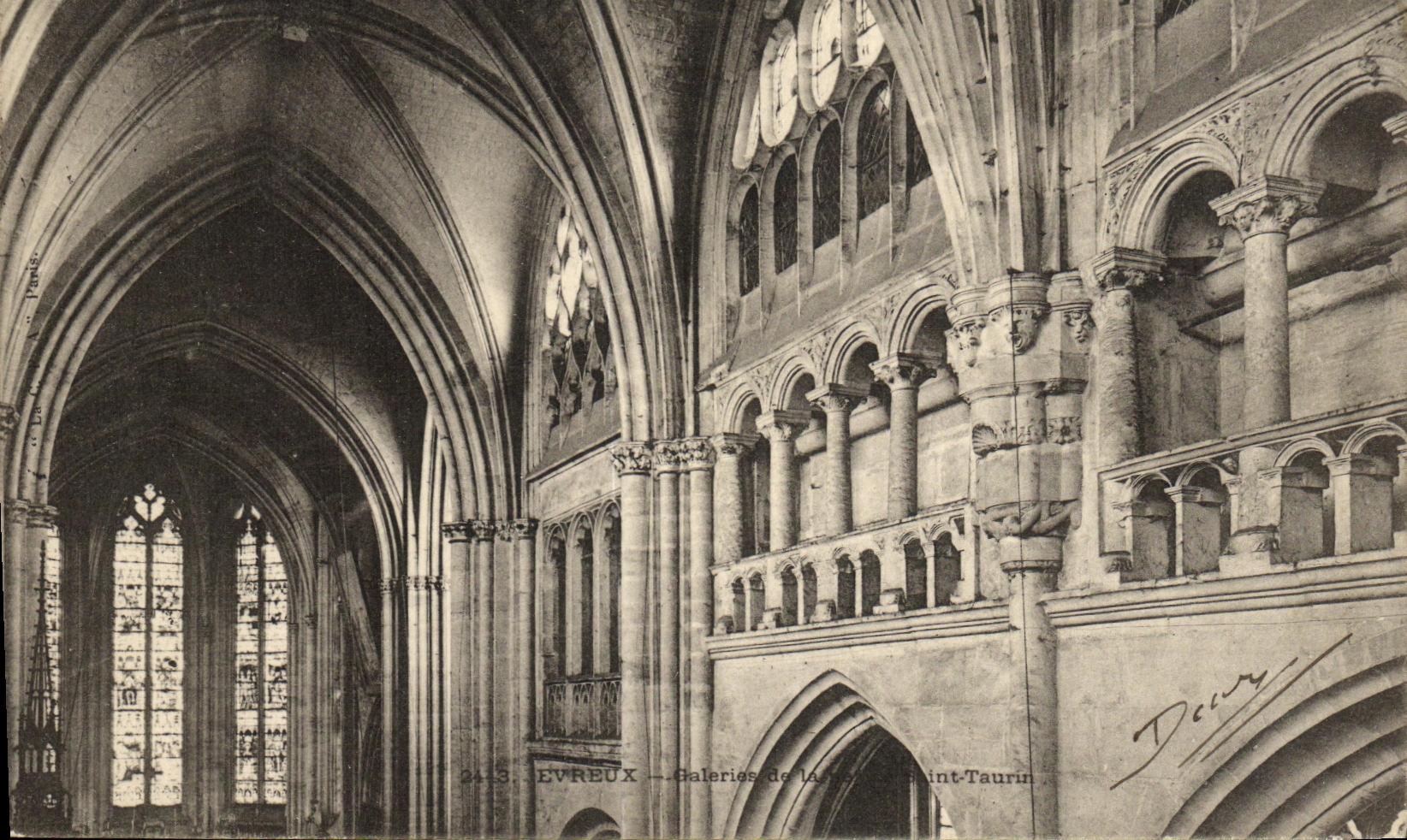 Galerias de Evreux de la POSTAL de la VENDIMIA del cubo de Saurin Saint