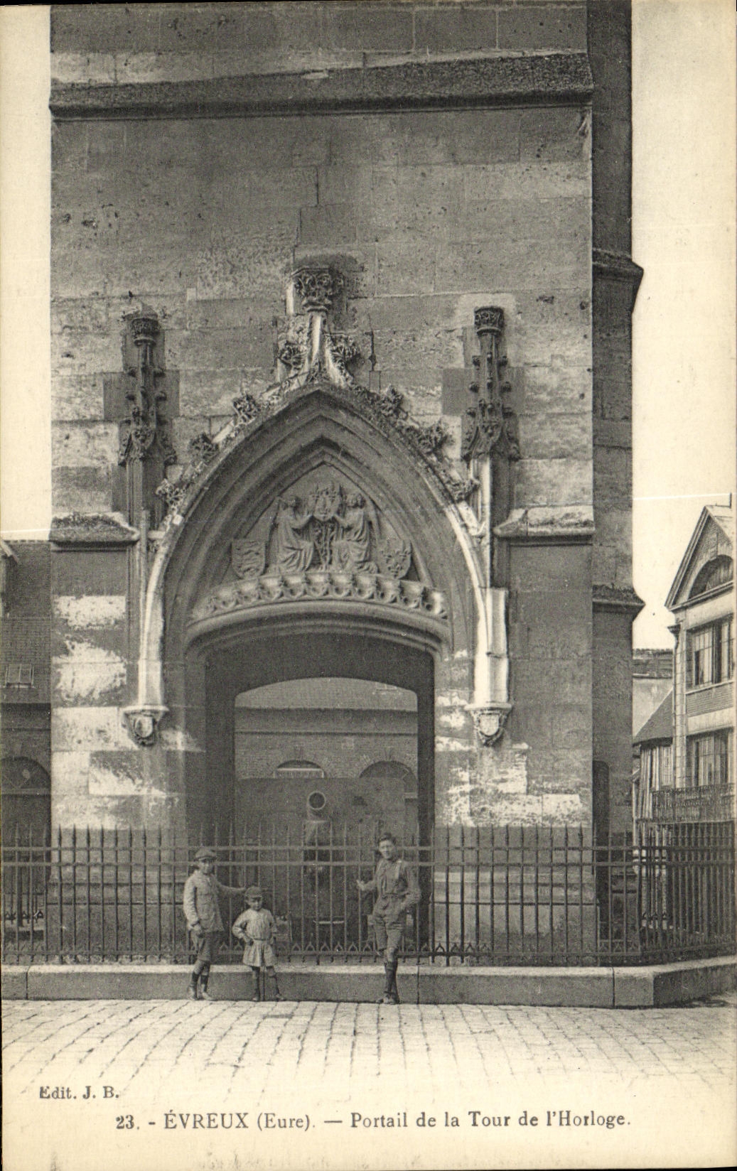 Puerta de Evreux de la POSTAL de la VENDIMIA de la torre de L ninos del reloj