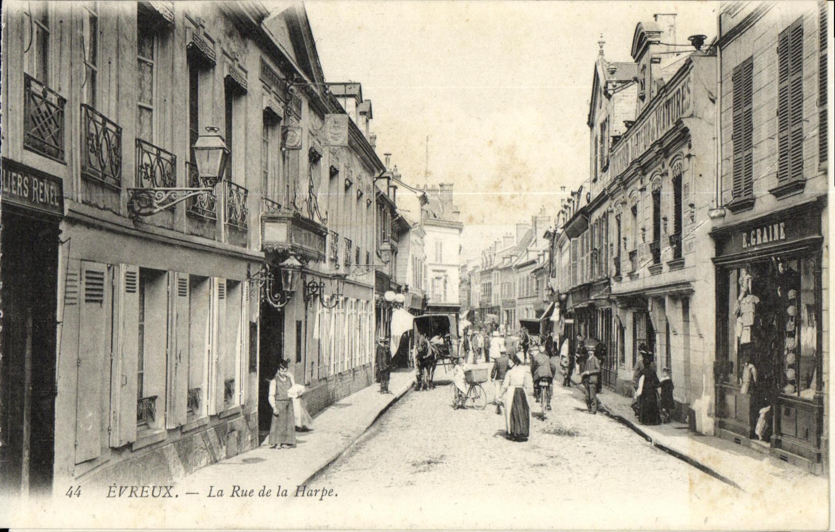 POSTAL Evreux de la VENDIMIA la calle de la Diente piedra