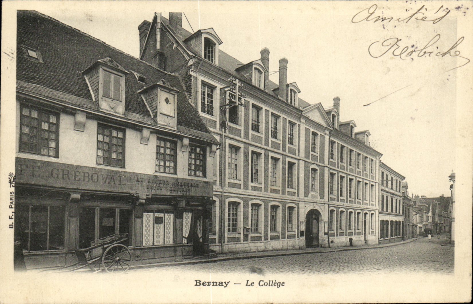 VINTAGE POSTCARD Bernay the Greboval College