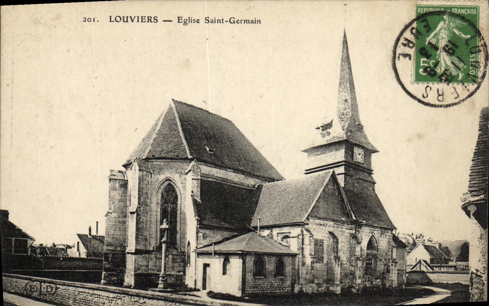 VINTAGE POSTCARD Louviers Church Saint Germain