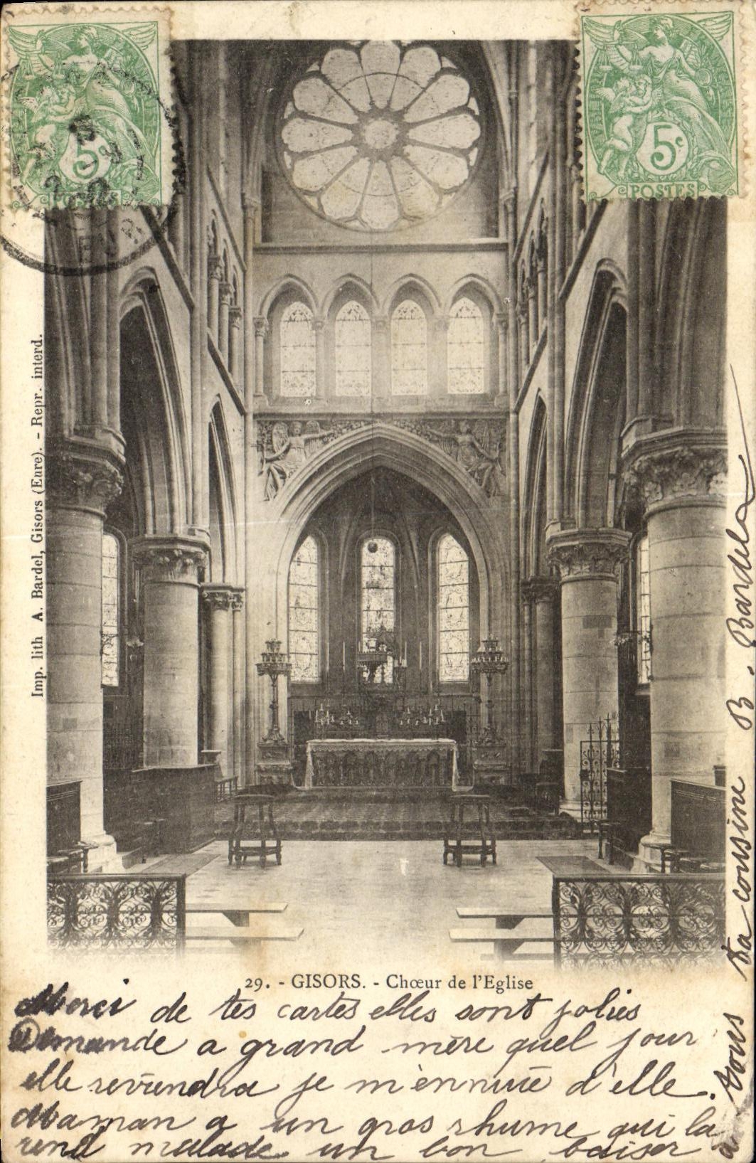 Estribillo de Gisors de la POSTAL de la VENDIMIA de L iglesia