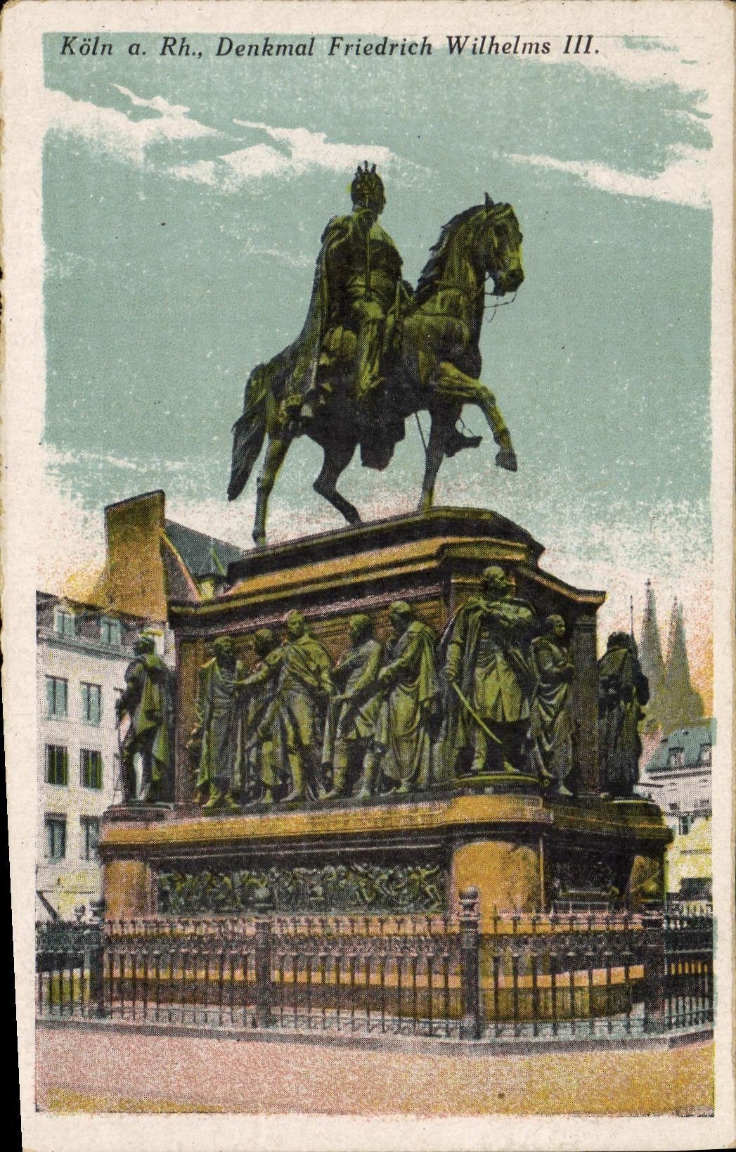 Amndt Rhin Denkmal Friedrich Wilhelms III de Koln de la POSTAL de la VENDIMIA
