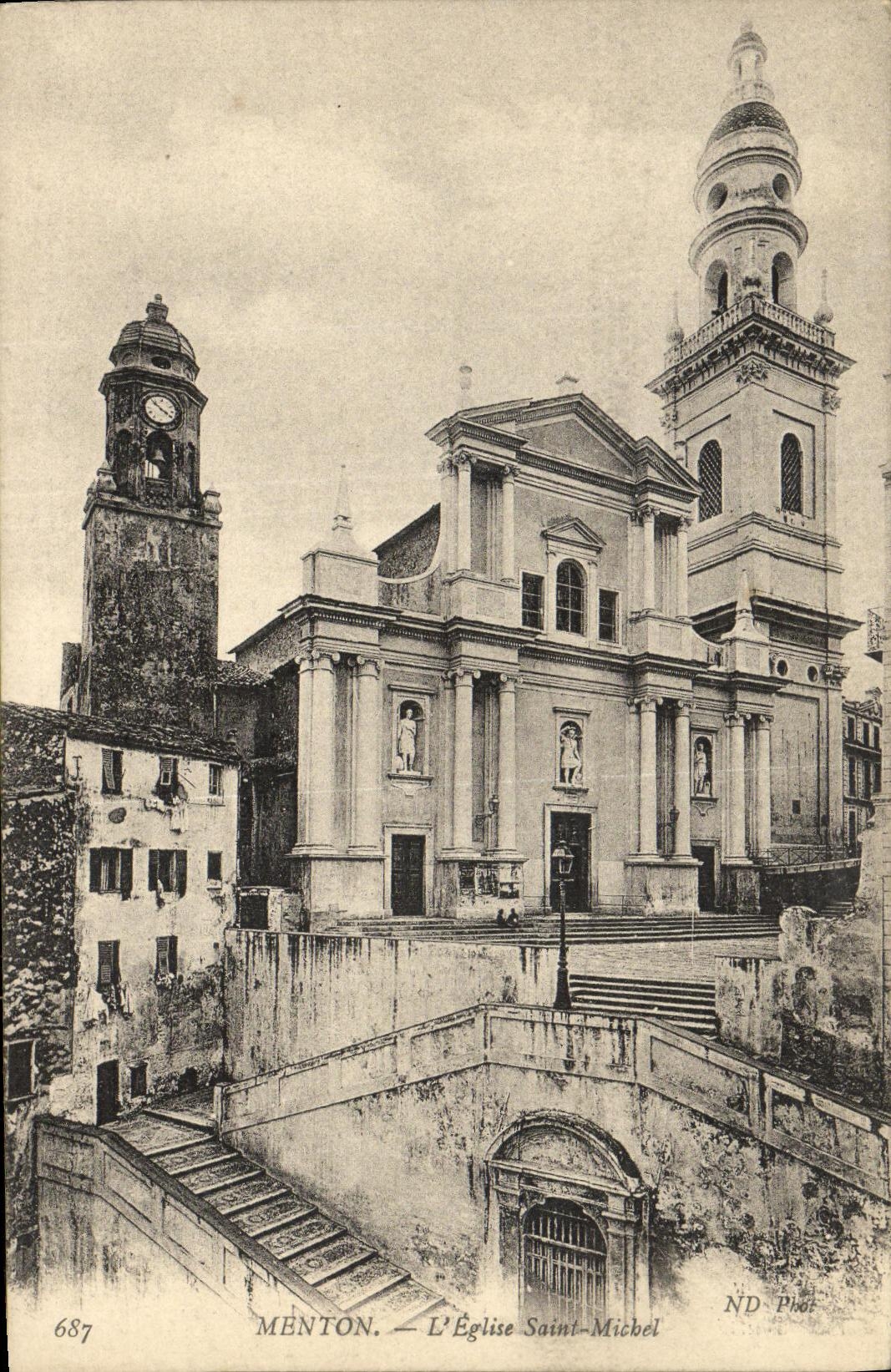 CPA Menton L Eglise Saint Michel